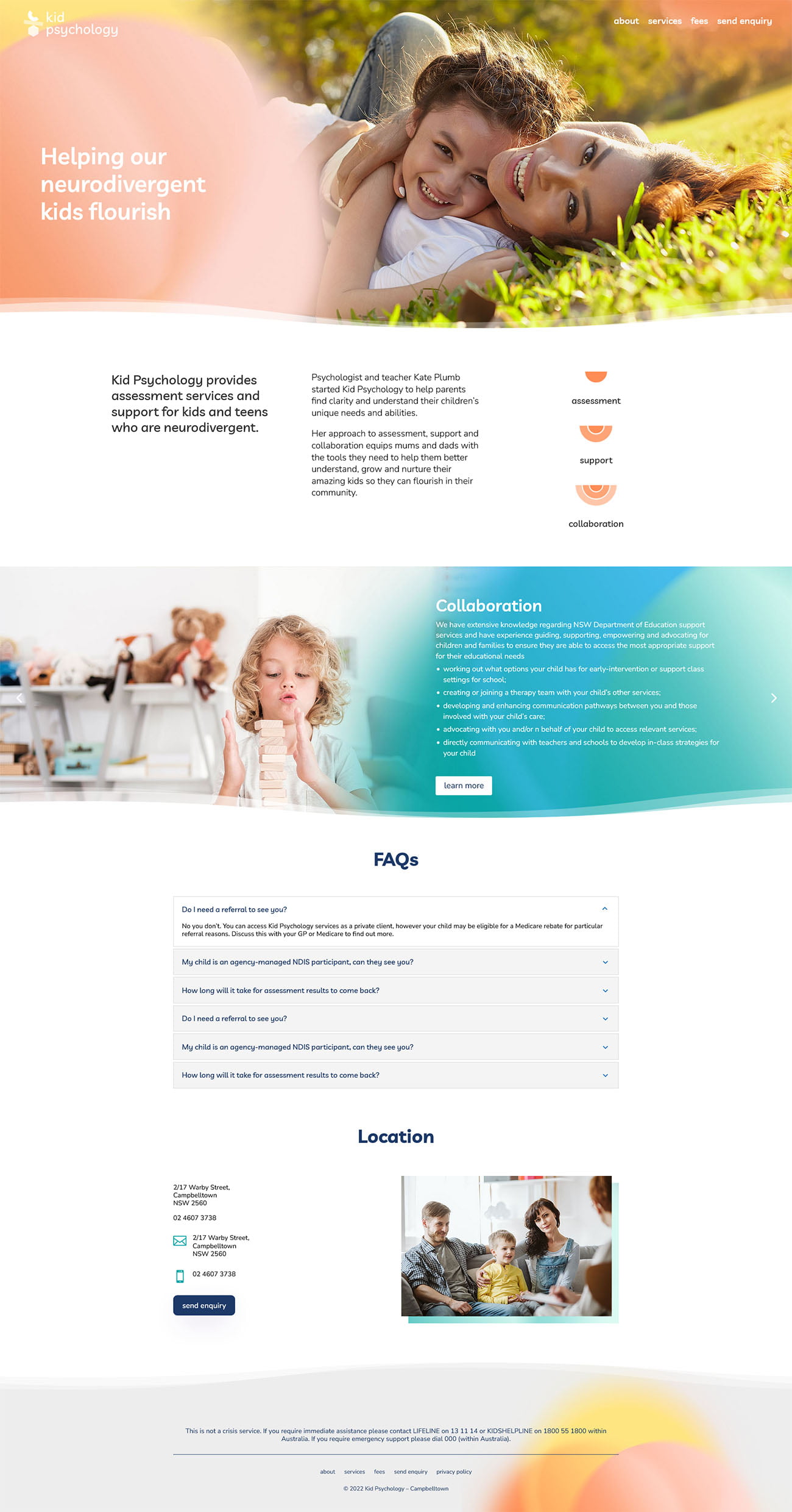 Psychologist Website Development - Kid Psychology Website
